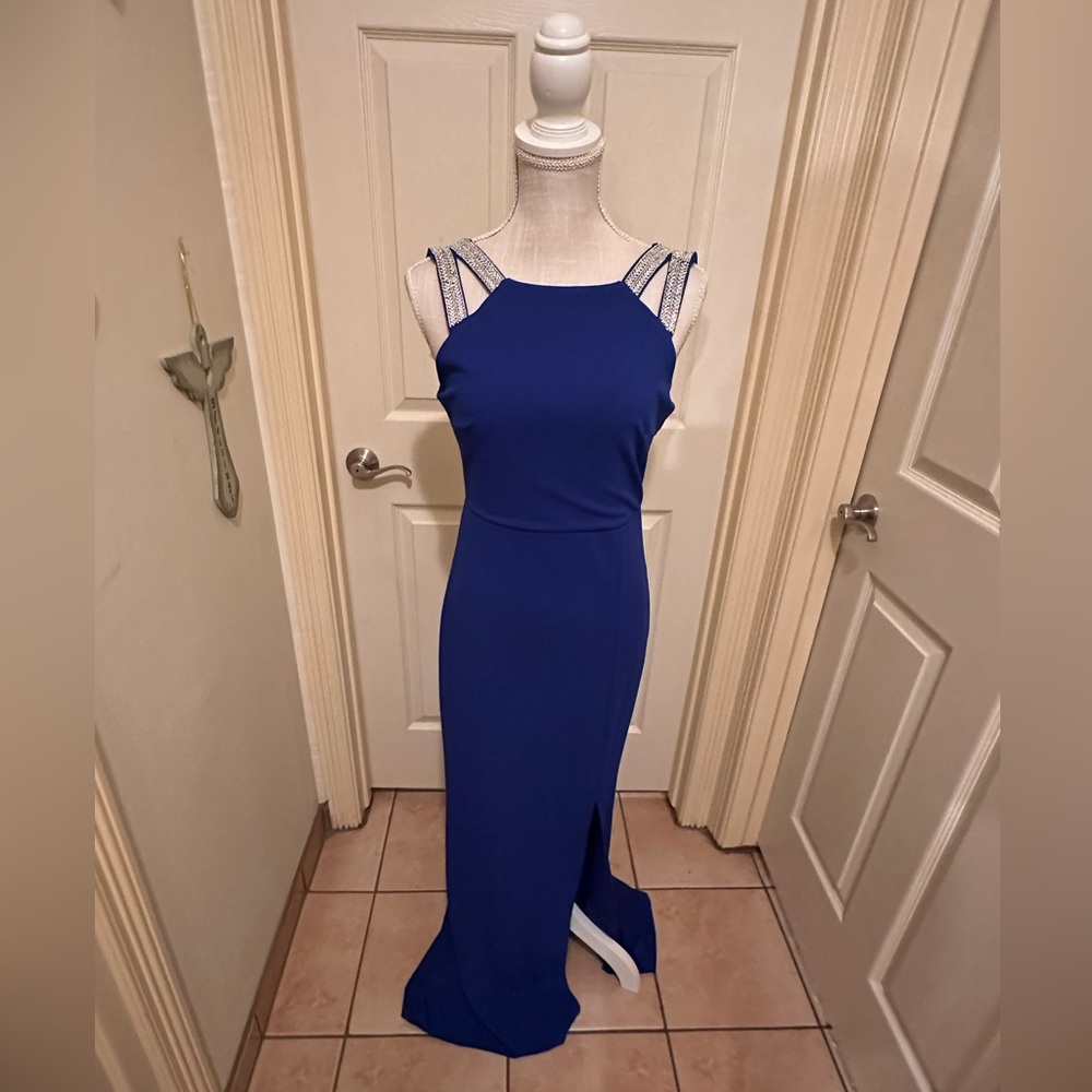 Royal blue evening gown